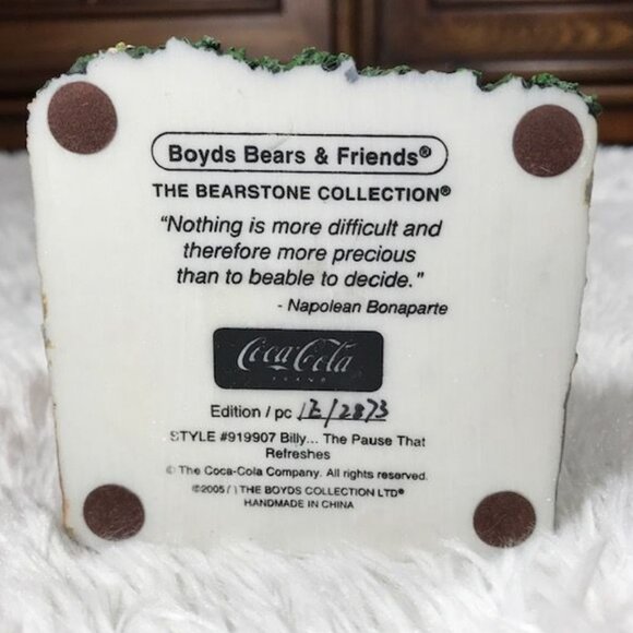 Coca-Cola x Boyds Bears Bearstone Collection 'Billy...The Pause That Refreshes' - Picture 8 of 9